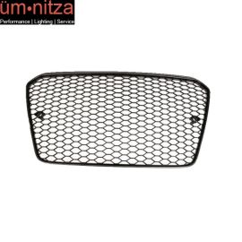 Fits 13-16 Audi A4 RS4 Euro Front Sport Mesh Honeycomb Hood Grille Black