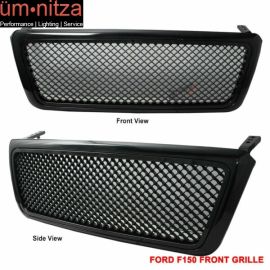 Fits 04-08 Ford F150 All Black Mesh Front Hood Grill Grille