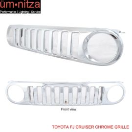 Fits 07-14 Toyota FJ Cruiser ABS Chrome Hood Grille Grill