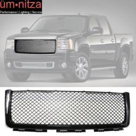Fits 07-13 GMC Sierra 1500 Front Upper Hood Grille Black Grill Cover Guard
