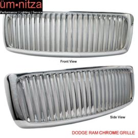 Fits 02-05 Dodge Ram 1500 Chrome Vertical Hood Grill Grille