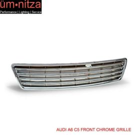 Fits 98-01 Audi A6 Quattro C5 V6 Badge Less Style Front Bumper Hood Grille ABS