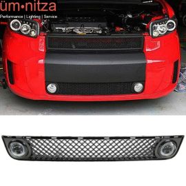 Fits 08-10 Scion xB Front Mesh Grille + Clear Lens Fog Lights Driving Lamps