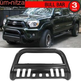 Fits 05-15 Toyota Tacoma Black Bull Bar Front Bumper Grille Guard