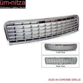 Fits 02-05 Audi A4 Chrome Hood Front Upper Grille - ABS