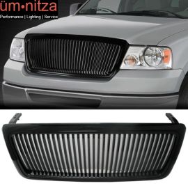 Fits 04-08 Ford F150 F-150 Truck Front Vertical Grille Hood Grill Black ABS