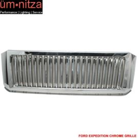 Fits 07-09 Ford Expedition Vertical Style Chrome Hood Grille