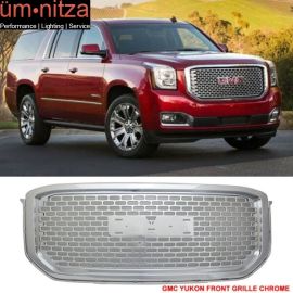 Fits 15-18 GMC Yukon XL Mesh Denali Style Front Grille Grill ABS Chrome