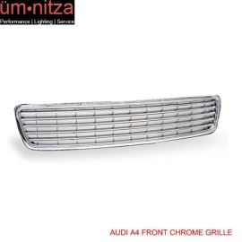 Fits 96-01 Audi A4 Sport Front Bumper Hood Grille - Chrome