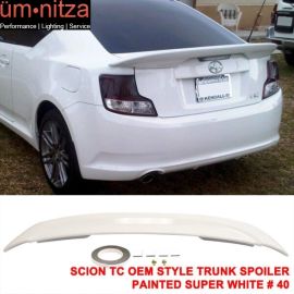 Fits 15-16 Scion tC OE Style Trunk Spoiler Painted Super White # 040 - ABS