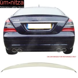 Fits 07-13 Benz S-Class W221 Sedan AMG Trunk Spoiler Painted #650 Cirrus White