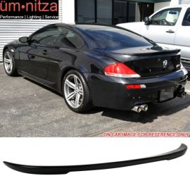 Fits 04-08 Fit BMW E63 6 Series Coupe V Style Trunk Spoiler Painted #668 Jet Black