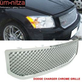 Fits 07-10 Dodge Caliber Honeycomb Chrome Mesh Hood Grille