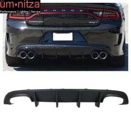 Fits 15-22 Dodge Charger Quad Exhaust Rear Diffuser Unpainted PP