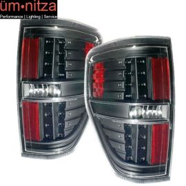 Fits 09-10 Ford F150 LED Tail Lights Lamps Black 2PC