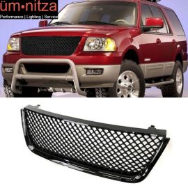 Fits 03-06 Ford Expedition Front Upper Hood Mesh Grille Glossy Black