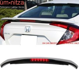 16-21 Civic X Sedan RS SI Style Trunk Spoiler 3RD LED #NH788P White Orchid Pearl