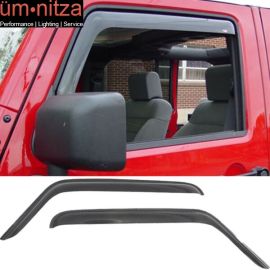 Fits 07-18 Jeep Wrangler JK 2DR Acrylic Window Visor Sun Rain Guards Vent Shade