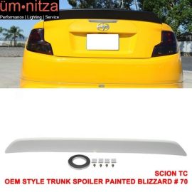 Fits 11-16 Scion tC OE Style Trunk Spoiler Painted Blizzard # 70 - ABS