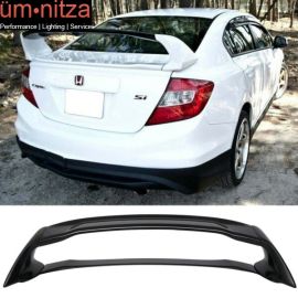 Fits 12-15 Honda Civic 9th 4DR Mugen Style Rear Trunk Spoiler Wing NH731P Black