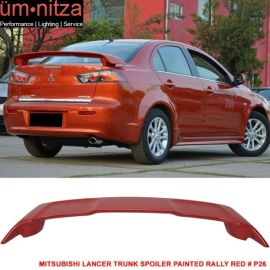 Fits 08-17 Mitsubishi Lancer & Evolution OE Style Trunk Spoiler #P26 Rally Red