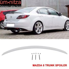 Fits 09-13 Mazda 6 Sedan Unpainted Trunk Spoiler Lip Wing (ABS)