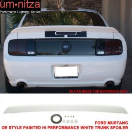 Fits 05-09 Mustang OE Style Painted # HP Hi Performance White Trunk Spoiler -ABS