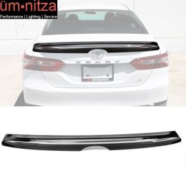 Fits 18-23 Toyota Camry MD Style Rear Trunk Spoiler Wing Chrome Trim Gloss Black
