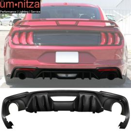Fits 18-19 Mustang EcoBoost Rock Rear Diffuser & Muffler Tip Single Outlet Look