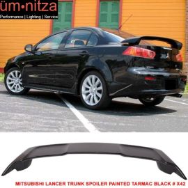 Fits 08-17 Mitsubishi Lancer OE Trunk Spoiler Painted Tarmac Black # X42 - ABS