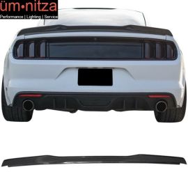 Fits 15-22 Ford Mustang Coupe H Style High Kick V Trunk Spoiler -Carbon Fiber CF