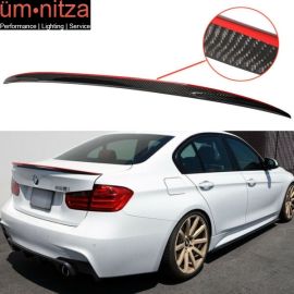 Fits 12-18 Fit BMW F30 Performance Red Line Trunk Boot Spoiler Carbon Fiber