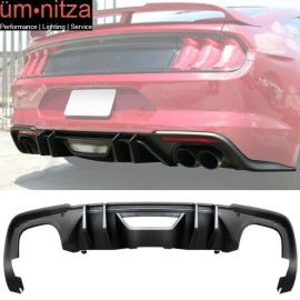 Fits 18 19 Ford Mustang S550 2-Door Competition Matte Black PP Rear Diffuser