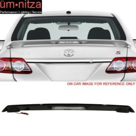 Fits 09-13 Corolla S LE OE ABS Trunk Spoiler w/ 3rd Brake LED Black Sand Pearl