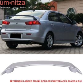 Fits 08-17 Mitsubishi Lancer OE Trunk Spoiler Painted Apex Silver # A31 - ABS