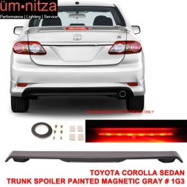 Fits 09-13 Toyota Corolla Trunk Spoiler W/LED Light Painted #1G3 Magnetic Gray