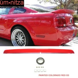 Fits 05-09 Mustang OE Style Trunk Spoiler Painted ABS # D3 Colorado Red