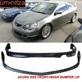 Fits 02-04 Acura RSX DC5 Poly-Urethane Front Bumper Lip+ Rear Bumper Lip
