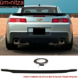 Fits 14-15 Chevy Camaro OE Style Low Blade Trunk Spoiler Wing Matte Black ABS
