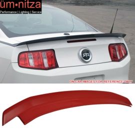 Fits 10-14 Ford Mustang Trunk Spoiler Painted Race Red # PQ - ABS