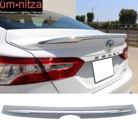 Fits 18-23 Toyota Camry MD Style Rear Trunk Spoiler Wing Unpainted W/Chrome Trim