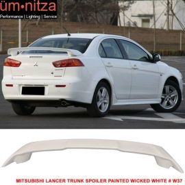 Fit 08-17 Mitsubishi Lancer OE Style Trunk Spoiler ABS Painted #W37 Wicked White