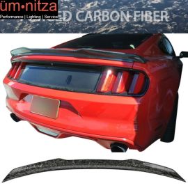 Fits 15-23 Ford Mustang S550 V Style Forged Carbon Fiber Trunk Spoiler Wing