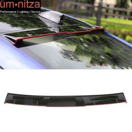 Fits 18-22 Honda Accord Ikon Style Rear Roof Spoiler Gloss Black w/ Red Edge ABS