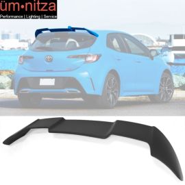 Fits 19-23 Toyota Corolla 4DR Hatchback Roof Spoiler Unpainted Black - ABS