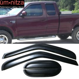 Fits 97-03 Ford F150 F250 Extended Cab Acrylic Window Visors 4Pc Set