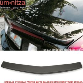 Fits 03-07 Cadillac CTS Sedan OE Style Trunk Spoiler ABS Flush Mount Matte Black