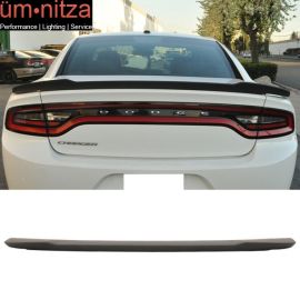 Fits 15-23 Dodge Charger SRT Style Matte Black Rear Trunk Spoiler Wing Lip ABS