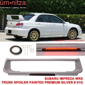Fits 02-07 Subaru Impreza WRX STI Trunk Spoiler Painted #01G W/ LED Brake Light