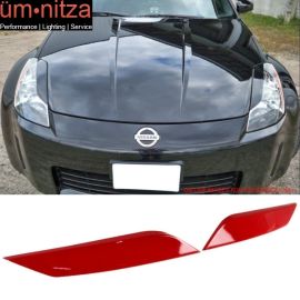 Fits 03-08 Nissan 350Z ABS Headlight Eyelids Eyebrows Cover Painted #AX6 Red